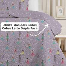 Double-Sided Single Bedspread Set For Girls And Children, Premium Decoration, 2 Pieces. Unmissable! - 公主 - 查看 4