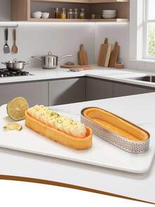 6 moldes de tartas de acero inoxidable, moldes ovalados perforados de 4.7 pulgadas para tartas francesas, perfectos para bodas y Navidad, moldes para hornear tartas - Multicolor - Ver 2