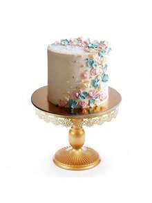 Set Of 3 Round Metal Cake Stand Set, Displaying Table For Birthday Party Cake Display Baby Shower Wedding Pastry Decor Supplies Cupcake Dessert Decoration,Dessert Table Display Set/Food Display Stands/Christmas Decor/Funny Gifts - 金色 - 查看 6