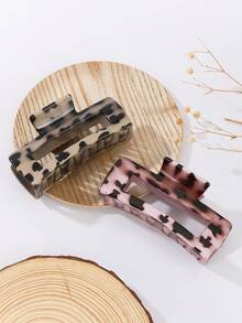 2个方形豹纹发夹，时尚发爪夹，流行发饰