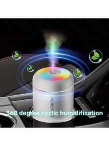 1个便携式迷你加湿器，桌面加湿器，USB供电，LED桌面氛围灯喷雾，适用于汽车、办公室、卧室和旅行 - 理想的开学礼物、情人节礼物。 - 多色A - 查看 2