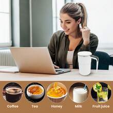 Automatic Magnetic Stirring Coffee Mug New Self Stirring Mug Electric Protein Shaker Bottle Stainless Steel Mixing Cup - Màu đen mờ - Xem 9