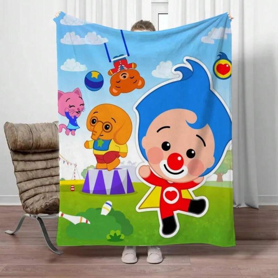 Plim Plim Blanket Cozy Cartoon Blanket With Plim Plim Enjoying A Fun Circus Ride, Flannel Material Makes Gifts For Children - 1 - 查看 1