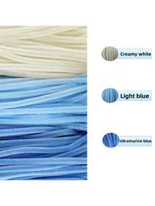 Blue & White Yarn Flower Craft Set, Upgraded DIY Handmade Kit, Suitable For Mother's Day, Graduation, Valentine's Day And Holiday Gifts, Yarn Craft Set, Blue & White Yarn Flower Set - Blue and White - View 2