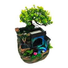 CNCEST Tabletop Waterfall Fountain, 11.81 Inch Rockery Ornament With Color-Changing LED Light, Water Fountain Humidifier Ornament For Living Rooms, Offices, Study Rooms Decoration - 美規A型插(110-127V) - 查看 2