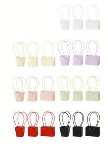 一个压花 Macrame 手提袋节日插花礼品包装袋鲜花袋 - 彩色 - 查看 10