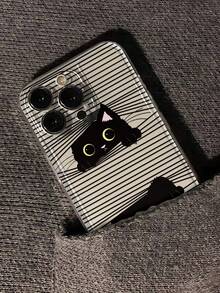 Ốp điện thoại hình mèo hoạt hình trong suốt, tối giản, thời trang, chống sốc, tương thích với iPhone 17/17Pro/17ProMax, 16/11/16Pro/16Plus/16ProMax/16E/15ProMax/13/14/12/XS/XR/7G/8P, Galaxy S25/S25Plus/S25 Ultra/A16/A36/A26/A56/A50/A12/A32, phiên bản quốc tế, không phải phiên bản nội địa. - Nhiều màu - Xem 4