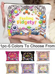 Sensory Friendly Makeup & Accessories Pouch - Designed For Individuals With Sensory Needs, Features Sensory-Friendly Icons, Holds Small Tools, Supplies, Travel Essentials, Available In Multiple Colors, Durable Polyester Material,Charger Storage Bag,Travel Essential Makeup Bag: Girls' Travel Survival Bag, Men's And Women's Zipper Bag, Cosmetics ﻿ - Multicolor - View 1