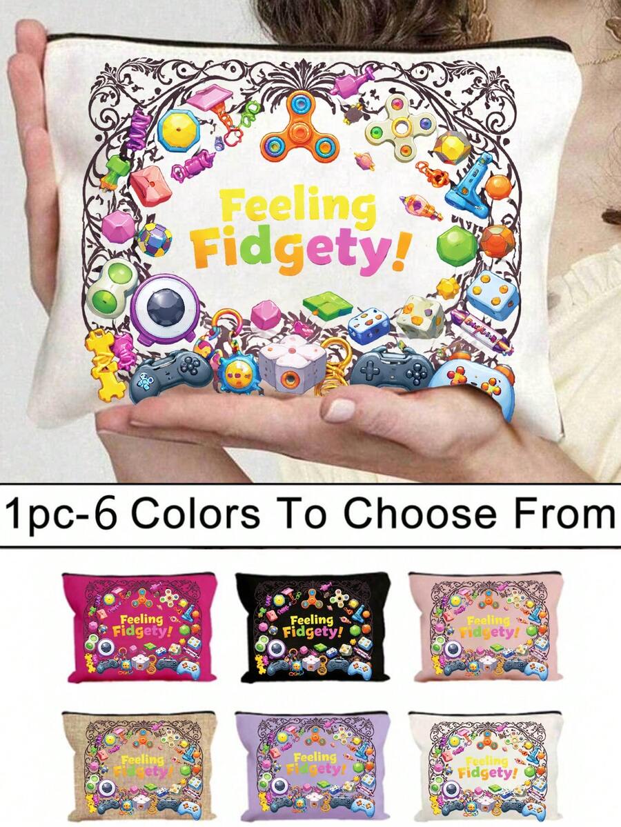 Sensory Friendly Makeup & Accessories Pouch - Designed For Individuals With Sensory Needs, Features Sensory-Friendly Icons, Holds Small Tools, Supplies, Travel Essentials, Available In Multiple Colors, Durable Polyester Material,Charger Storage Bag,Travel Essential Makeup Bag: Girls' Travel Survival Bag, Men's And Women's Zipper Bag, Cosmetics ﻿ - Multicolor - View 1