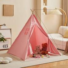 1pc Portable Children's Teepee Tent, Kids Play House, Baby Room Decor, Children's Canvas Teepee Tent, Cone Tent, Kids Mini Beach Tent - Multicolor - View 36