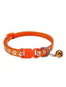 Adjustable Rainbow Cute Bell Collar With Paw Print Pattern, Suitable For Cats - Multicolor - View 19