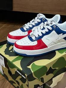 A BATHING APE Leather Classic Comfortable Low-Top Fashion Sneakers, Unisex - Multicolor - View 4