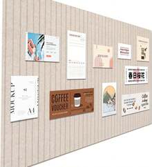 Large Felt Wall Tiles Cork Boards For Office Cubicle, 35"X236" Felt Photos Board Bulletin Tiles Pin Board For Walls Home Decor, Noise Reduction Boards Panels For Notes Memos, 6-Pack, Pink - MàuD - Xem 1