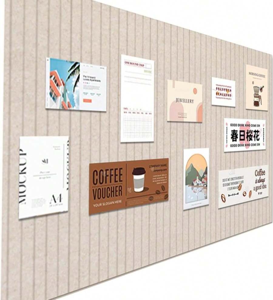 Large Felt Wall Tiles Cork Boards For Office Cubicle, 35"X236" Felt Photos Board Bulletin Tiles Pin Board For Walls Home Decor, Noise Reduction Boards Panels For Notes Memos, 6-Pack, Pink - MàuD - Xem 1