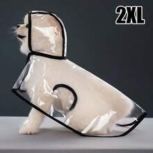 1pc Transparent Blue Trim Waterproof Rain Coat, Suitable For Cats And Dogs Going Out In Rainy Weather, Fits Large Dogs, Transparent 4-Leg Rain Coat, Small And Large Pet Rain Coat - Blue - View 17