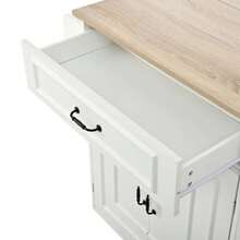 Kitchen Island Bench, Kitchen Cart With Outlets, Cabinet, Dining Cart With Worktop, Sideboard Cabinet, Dining Cart, Self-Service Cabinet, White - White - View 1