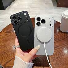 1pc Metal-Texture Soft Phone Case, Compatible With IPhone 17, 17 Air, 17 Pro, 17 Pro Max, Ultra-Thin Design With Anti-Scratch, Anti-Shock Function, Full Camera Protection, Also Fits 13, 11, 16 Pro Max, 15, 14, 12, 16e - Silver - View 2