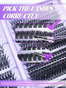 800pcs Fake Eyelashes, Curl Degree Options: 30D, 40D, 50D, 60D, 80D And 100D, Length: 8-16mm. This DIY Individual Lash Set Is Natural, Fluffy, Lightweight And Reusable. Suitable For Travel, Daily Wear (Beginner Friendly), Weddings, Dates, Parties And Holidays. Also An Ideal Gift For Christmas/Halloween/Special Occasions. - DD - 查看 4