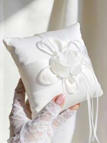 Almofada de Anel de Rosa para Casamento, 6 polegadas (15 cm), Portador de Anel para Pedido de Casamento, Confissão, Suporte de Anel para Casamento, Cerimônia de Casamento, Pedido de Casamento (Não Inclui Anel) - Multicolorido - Visão 4