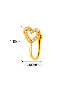 Toppiercing 1 Peça Clipe de Nariz Versátil de Moda com Zircônia Micro-Incrustada em Formato de Coração, Lua, Estrela, Flor, Anel de Nariz Falso Sem Perfuração - Multicolorido - Visão 10