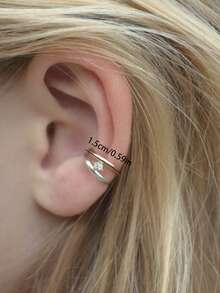 1pc Fashionable Minimalist Rhinestone Copper Clip-On Earring For Women, Suitable For Casual, Gathering, Party Matching (Single Earring)