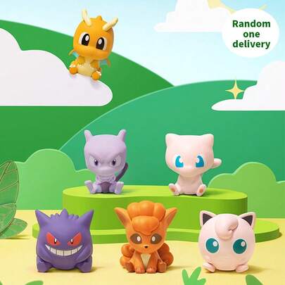 Miniso Pokemon Little Adventure Series Figure Blind Box - Plastic Material + Classic Character Shape, Random Multi-Style Drop, Desk Display/Merch Collection/Cute Decoration Item(1 PC Random Delivery)