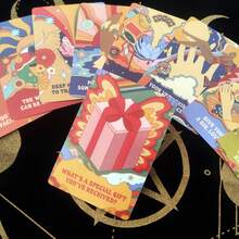 Set de 40 cartas oráculo de gratitud diaria, cartas de adivinación en inglés, baraja de tarot místico, autoexploración, toma de decisiones futuras y adivinación, regalo de Acción de Gracias y Navidad - Multicolor - Ver 1