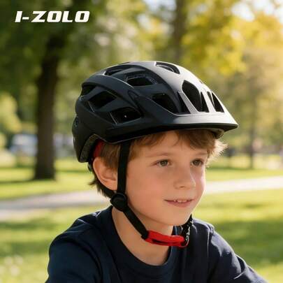 I-ZOLO Casco de bicicleta para niños, casco de bici para niños, tamaño ajustable adecuado para niños y niñas de 3 a 10 años, con protector facial para montar en patinete y bicicleta de equilibrio.