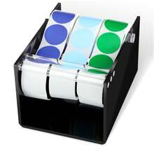 1 Adjustable Label Dispenser, 3 Rolls Of Sticker Holder, Sticker Dispenser, Label Roll Holder, Acrylic Tape Organizer, Suitable For Office And Home Desktop. - Multicolor - View 6