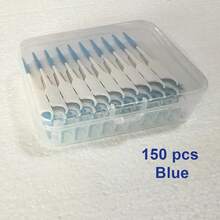 40/120/150/200 PCS Cepillo Interdental de Silicona Cepillo de Dientes Limpieza Entre Dientes Cepillo de Dientes Suave Hilo Dental Palillo de Dientes - 120 piezas azules - Ver 11