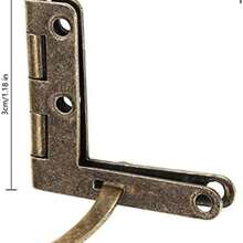 Bisagras de Resorte para Joyera, 20 Piezas, Soporte en ngulo 90, Color Dorado y Bronce, Hierro, 3 x 3.3 cm, con Tornillos, para Cajas de Reloj y Joyeros - bronce - Ver 4