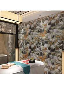 Colorful Stone Pattern Self-Adhesive Removable Wallpaper - Vinyl Contact Paper For Living Room Bedroom Office Wall Decor & Furniture Refinishing - Multicolor - View 7