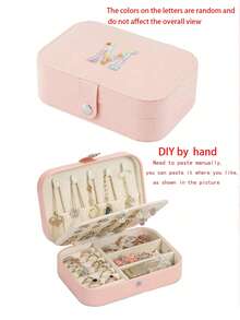 1pc Portable Zipper Jewelry Box, Travel Jewelry Storage Case For Rings, Pendants, Earrings, Necklaces, Bracelets, Gift Box For Women - Multicolor - View 67