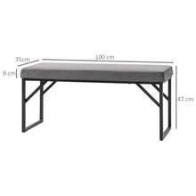 Upholstered Bench With A Velvet Look, Bench, Bed Bench, Dressing Table Bench, Entryway Bench For Living Room, Bedroom, Dark Grey, 115 X 46 X 49 Cm - Grey - View 3