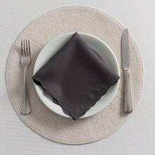 Fabric Napkin Set Of 50 Oxford Laser Finish - 石墨灰 - 查看 3