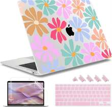 May Chen Compatible With MacBook Air 13 Inch Case (Models A1369 &Amp; A1466, Older Version 2010-2017 Release), Plastic Hard Shell Case With Keyboard Cover &Amp; Screen Protector, Groovy Flower - MàuJ - Xem 1