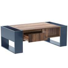 Modern Coffee Table With Double-Sided Storage, Large Shelf And Additional Inner Compartment – Versatile Living Room Table With Practical Organizational Design. - Black + Gray - View 7