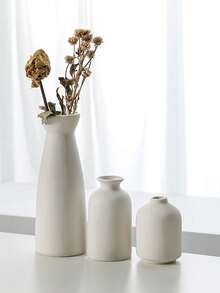 波西米亚风格花瓶，现代餐桌花瓶装饰，家居客厅插花，北欧简约花瓶装饰，仿真花盆，室内桌面花瓶装饰 - 白色 - 查看 6