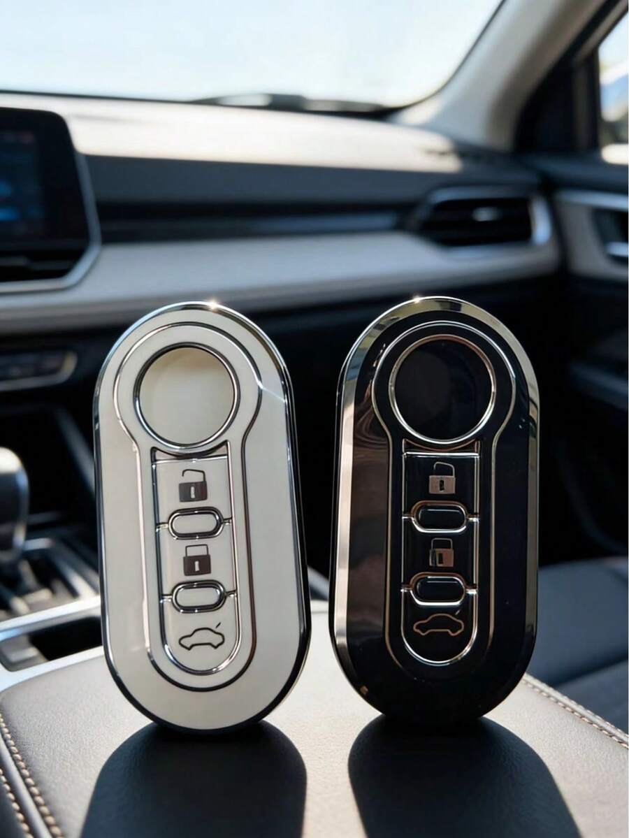 Fashion Keychain Protective Case, Made Of Soft TPU Material, Provides Comprehensive Protection For Fiat 500 Keys. Bravo Car Key Remote Control Protection Box, Universal Key Case