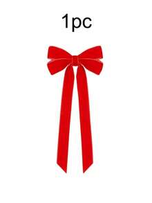 12/6/1 Pcs Christmas Tree Bow Decorations, Holiday Ribbon Gifts Bows, Christmas Gifts, Party Background Decor Bows, Holiday Wreaths, Crafts, Birthday Gift Decor, Christmas Gift Decor, Tabletop Centerpieces, Gift Wrapping Bows. Ideal For Holiday Gift Packaging And DIY Projects. Velvet Ribbon, For Christmas Tree Decoration, Christmas Tree Bows. Valentine's Day Gift Decor - Multicolor - View 10