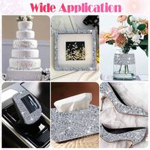 1 Roll DIY Self-Adhesive Rhinestone Tape, Silver Resin Rhinestone Strips, Diamond Crystal Rhinestone Tape Sticker, Shiny Rhinestones, Suitable For Crafts, Fabrics, Cars, Clothing, Bottles, Cakes, Phones, Birthdays, Wedding Decorations (Silver) - Silver - View 4