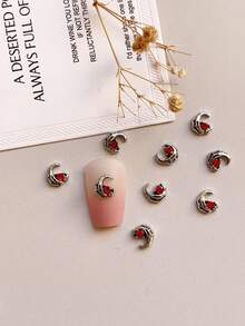 30颗小号合金月亮造型水钻美甲装饰，暗黑风格美甲装饰，DIY美甲饰品，美甲产品，美甲饰品 - 彩色 - 查看 4