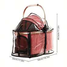 1pc Pet Stroller Transparent Rain Cover, Dog Outdoor Rain Protection, Rain Cover Only, Pet Stroller Not Included