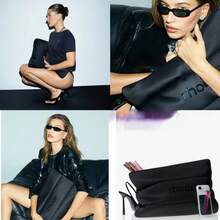 This Cosmetic Bag/Storage Bag/Cosmetic Box Is In The Same Style As Hailey's And Is From The Hailey Brand. It Offers Plenty Of Space And Is Soft And Skin-Friendly. - 黑色收納袋45*35 - 查看 4