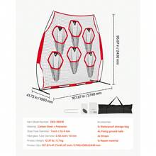 8 X 8 Ft Football Trainer Throwing Net, Training Throwing Target Practice Net With 6 Target Pockets, Knotless Net Includes Straps And Portable Carry Case, Improve QB Throwing Accuracy, Red - 8*8 Ft 6-hole Red - View 7
