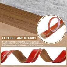 1pc 7cm/2.75in Self-Adhesive PVC Door Threshold Protector, Wood Grain Floor Transition Strip, Scratch-Resistant Door Floor Transition Strip, Home Self-Adhesive Door Threshold Ramp Design, Decorative Speed Edge Guide For Wood Flooring And Carpets, Suitable For Carpet Edging, Protecting Tile And Floor Joints, Decorative Home Decor - Multicolor - View 8
