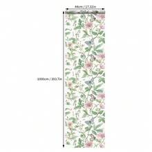 1卷花卉图案自粘墙纸，蝴蝶花卉图案，尺寸为17.32英寸*118.1/196.8/393.7英寸，复古花卉墙纸，可移除自粘墙纸，适合租房者，用于家居装饰、家具DIY和春季节日装饰 - 彩色 - 查看 13