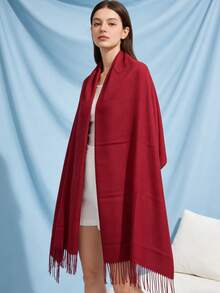 1件装女士纯色柔软百搭斜纹围巾/头巾，适合日常佩戴 - 多色 - 查看 7