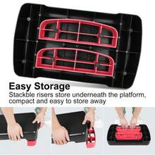 Fitness Step Platform, Aerobic Stepper 45.72cm Step Platform Height Adjustable: 10.16cm–15.24cm Convenient Storage , Red - Red - View 4