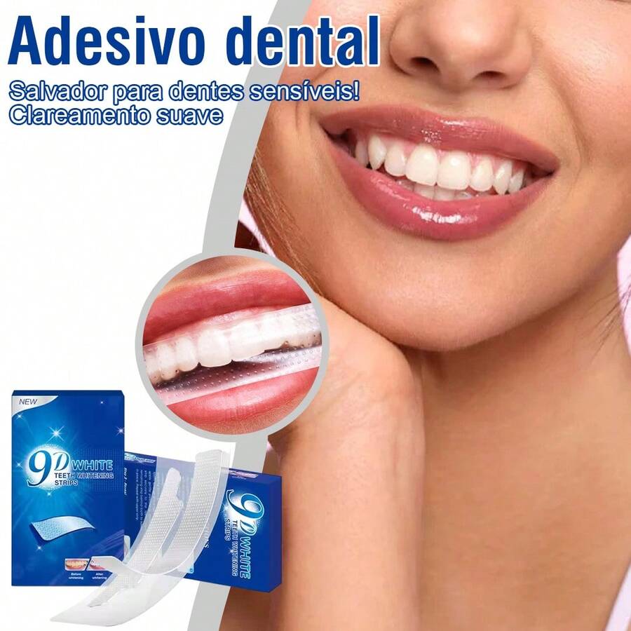 9D Teeth Whitening Strips, Non-Sensitive Teeth Whitening Strips, 7/14/28 Pairs Of White Strips To Remove Yellowed Teeth And Stains Over Stubborn Coffee And Tea Stains, Effective At-Home Teeth Whitening Kit, Teeth Whitener With Enhanced Brightness. - 牙貼 - 查看 1